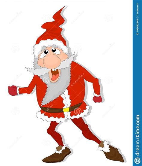 Crazy Santa Claus Cartoon Character Stock Vector Illustration Of