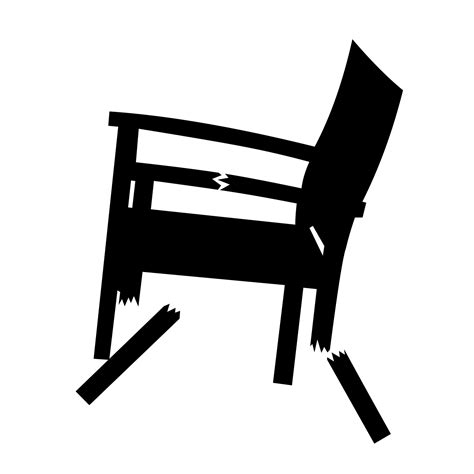 Broken Chair Leg On White Background Broken Black Chair Suitable For