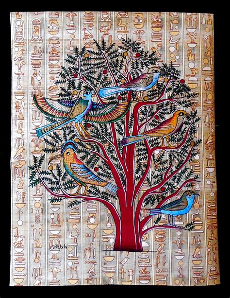 Tree Of Life Mural Ancient Egyptian Papyrus Painting Ancient