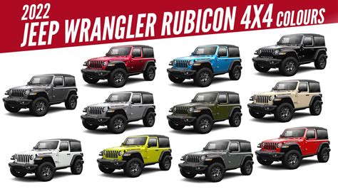 2022 Jeep Wrangler Rubicon 4x4 All Color Options Images Autobics