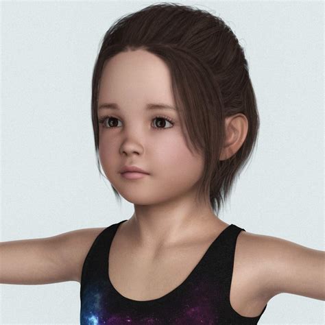 Child Girl 3d Model By Cganimalworld