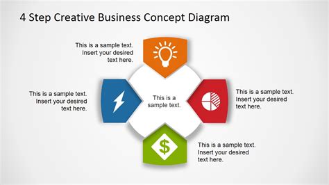 4 Step Business Concept Diagram For Powerpoint Slidemodel