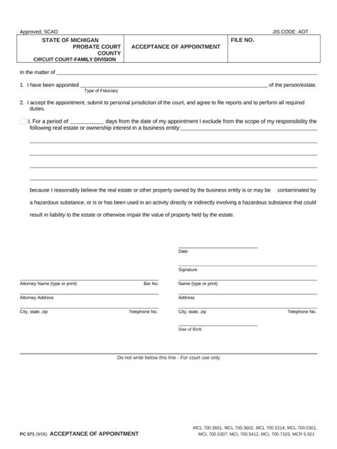 Acceptance Appointment Form Fill Out And Sign Printable Pdf Template