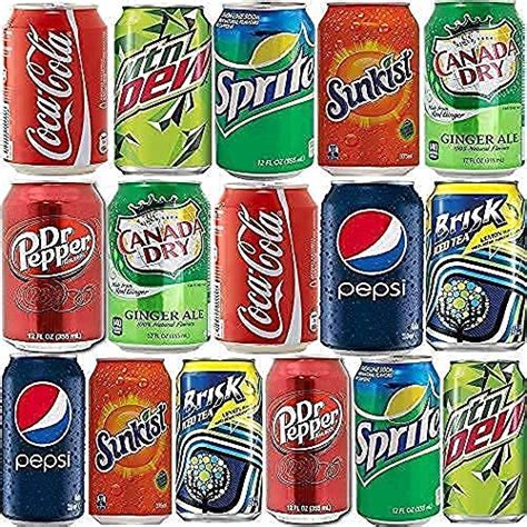 16 Soda Variety Pack A Soft Drink Assortment Of Coca Cola Pepsi