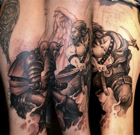 Tattoos By Scott Trerrotola Angel Fighting Demon Tattoo