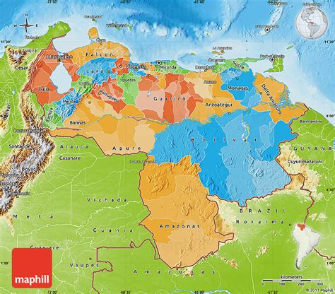 Political Map Of Venezuela Physical Outside