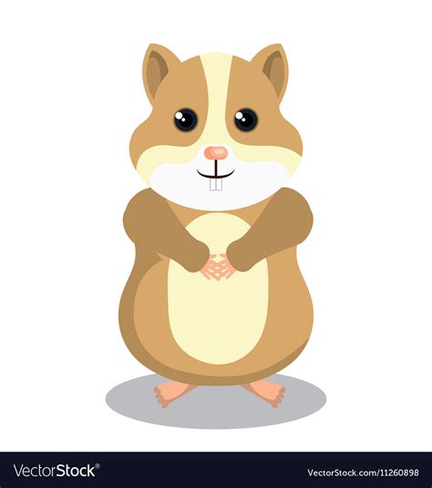 Cute Hamster Mascot Isolated Icon Royalty Free Vector Image