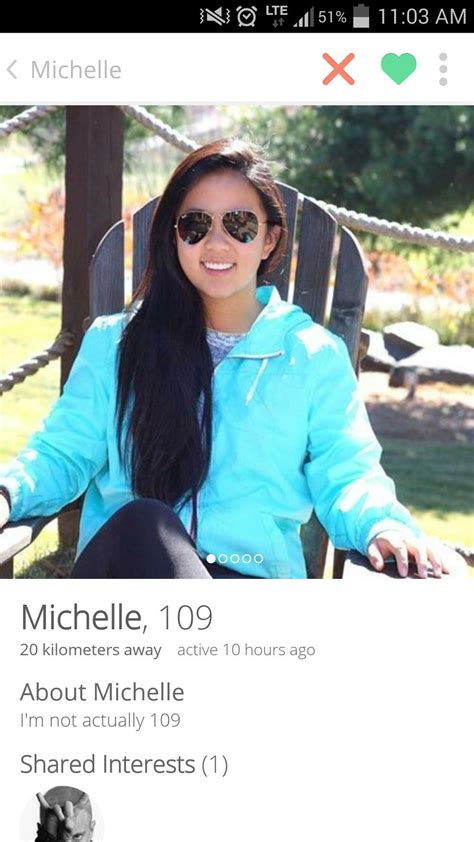 Michelle And This Blatant Catfish Funny Tinder Profiles Tinder