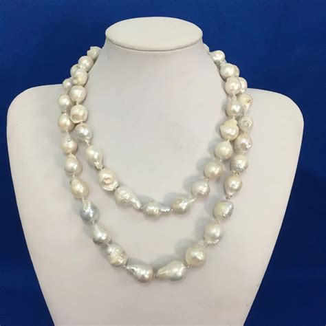 Nature Freshwater Necklace Baroque Pearl Necklace Big Pearls Inch And Inch In Chain