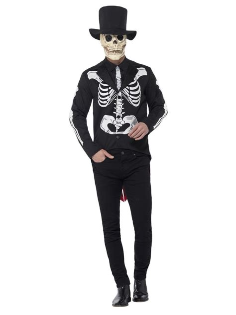 Fancy Dress And Period Costumes Mens Skeleton Day Of The Dead Costume Halloween Skeleton Bond