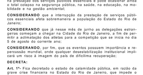 G1 Entenda O Que é O Estado De Calamidade Pública Notícias Em Rio