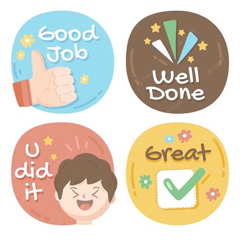 Free Vector Pack Of Good Job Stickers