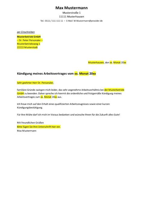 Zusammenarbeit für dienstleistung beenden kündigung schreiben. Freundliches Kündigungsschreiben in Vorbereitung auf einen ...