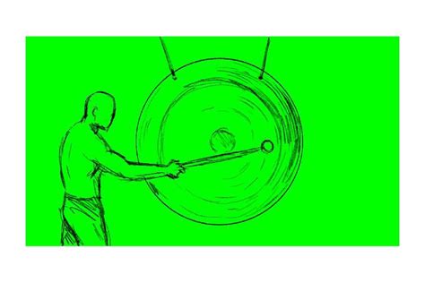 Animation Man Hitting Gong Drawing Custom Designed Graphics