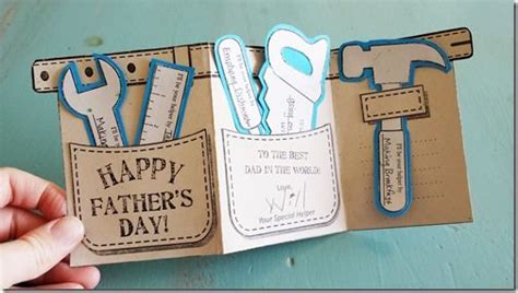 A Fathers Day Card Made Out Of Paper With Wrenches And Hammers In The