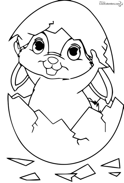 Oeuf paques colorier modèles à imprimer. Coloriage204: coloriage de lapin de paques