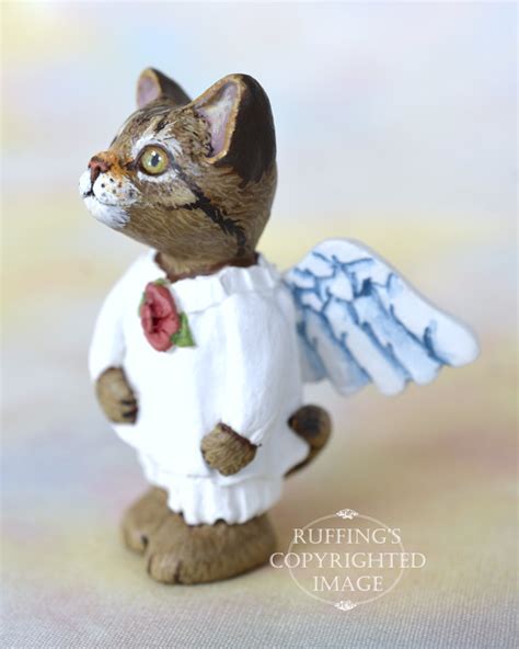 Glider Miniature Tabby Cat Angel Art Doll Handmade Original One Of A