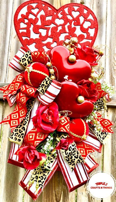 Valentine Wreath, Valentine Decor, Valentine Door, Cupid Decor, Valentine Door Hanging, Heart ...
