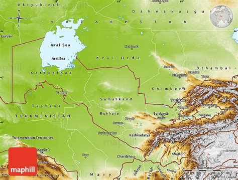 Physical Map Of Uzbekistan Ezilon Maps Vrogue Co