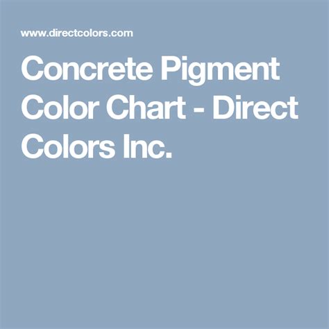 Concrete Pigment Color Chart Direct Colors Inc Concrete Pigment
