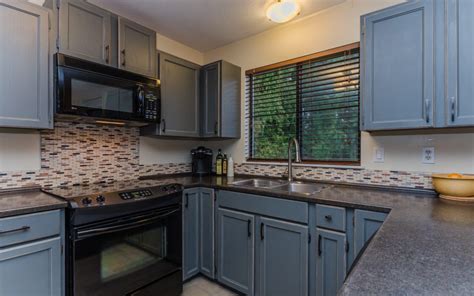Wod oak kitchen cabinets after being painted chelsea gray ...