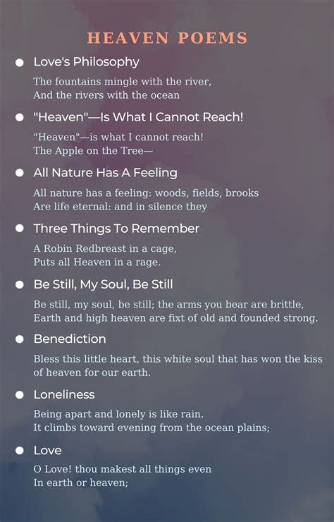 Heaven Poems Best Poems For Heaven