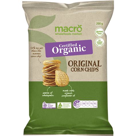 Salt (optional, additional spice options listed in directions). Macro Organic Corn Chips Natural 200g | Woolworths