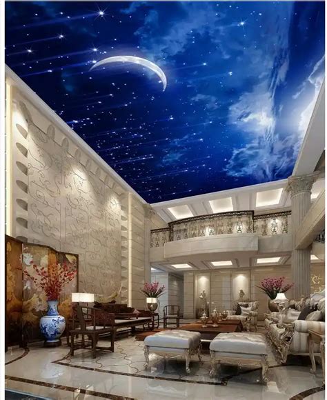 Beautiful Moon Night Sky Ceiling Landscape Wallpaper Murals Ceilings 3d