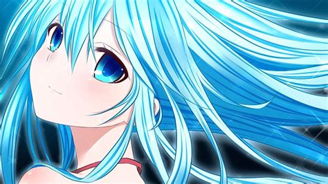 Cute Anime Girl Blue Hair Blue Eyes Illustrations T My