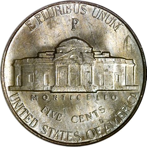 1944 P 5c Ms Jefferson Five Cents Ngc