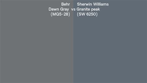 Behr Dawn Gray Mq5 28 Vs Sherwin Williams Granite Peak Sw 6250 Side