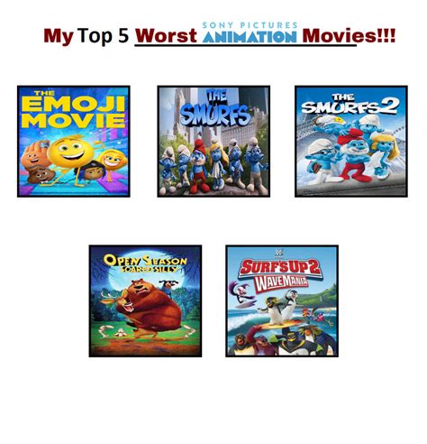 My Top 5 Worst Sony Pictures Animation Movies By Jacobstout On