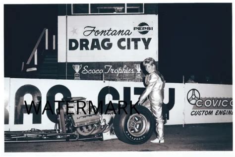1960s Drag Racing Fontana Drag City Lady Aafuel Dragster Driver In