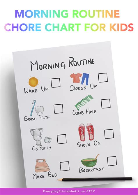 Morning Routine For Toddlers Daily Schedule Printable Kids Etsy