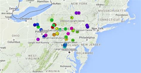 Sightings Map Of Pennsylvania Dogman Is Mind Blowing