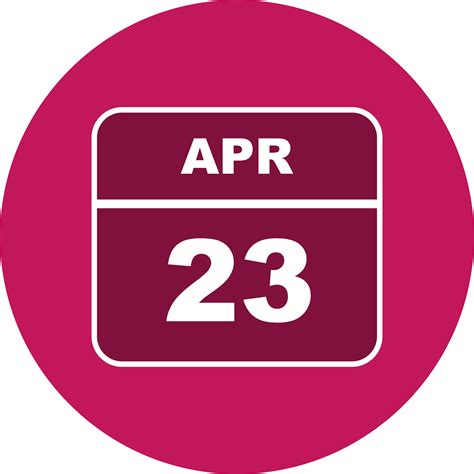 April 23rd Date On A Single Day Calendar 486981 Vector Art At Vecteezy