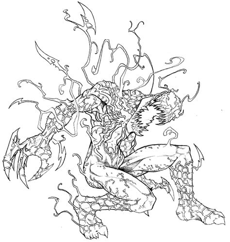 Once he got back to home, he perfected the armor using the vast resources of his former weapons factory stark industries. Carnage Sketch by AIBryce on DeviantArt