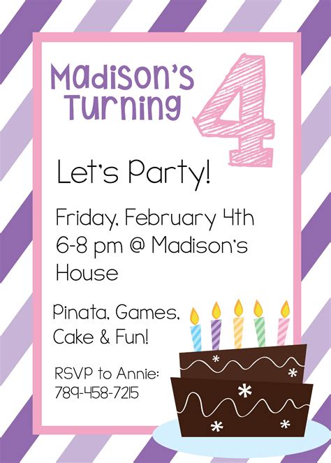 Free Editable Printable Birthday Invitations