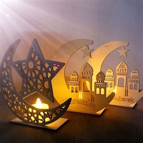 Ramadan En Bois Eid Moubarak Décoration Pour La Maison Lune Islam