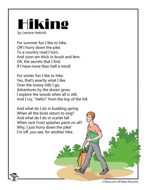 Hiking Poem About Nature Woo Jr Kids Activities Kids