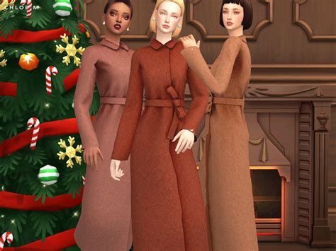 Long Woolen Coat By Chloemmm At Tsr Sims 4 Updates