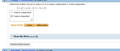 Solved Determine Whether The Set Of Vectors In P2 Is 9to5science