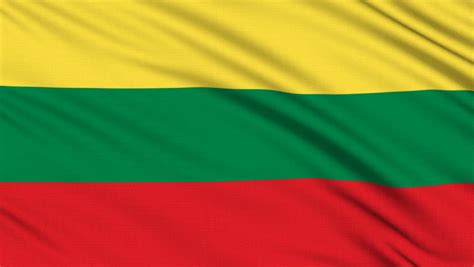Lithuanian Flag With Real Structure Stock Footage Video 100 Royalty
