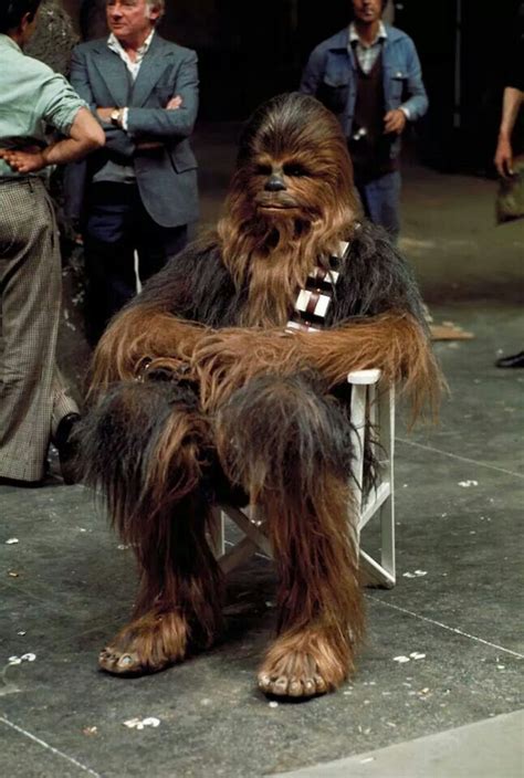 Chewbacca Takes A Break From Filming On The Set Of Empire Strikes Back