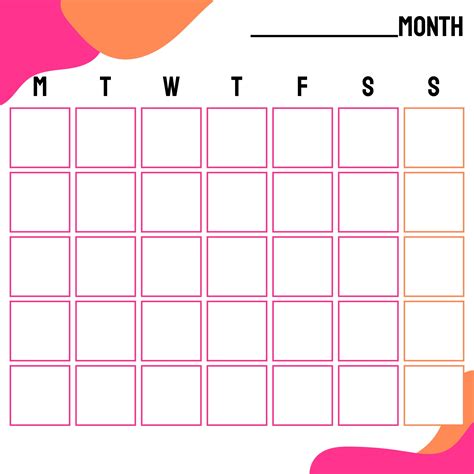 Calendars Editable And Printable Blank Editable Calendar Template