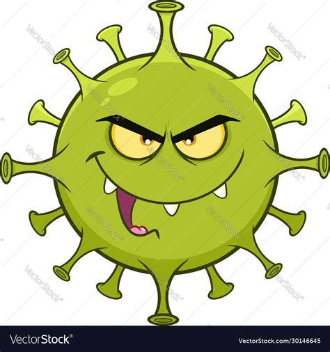 Angry Coronavirus Cartoon Character Royalty Free Vector