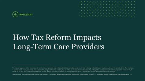 how tax reform impacts long term care providers youtube