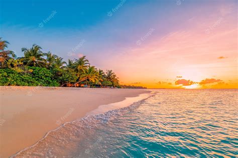 Premium Photo Landscape Of Paradise Tropical Island Beach Silhouette