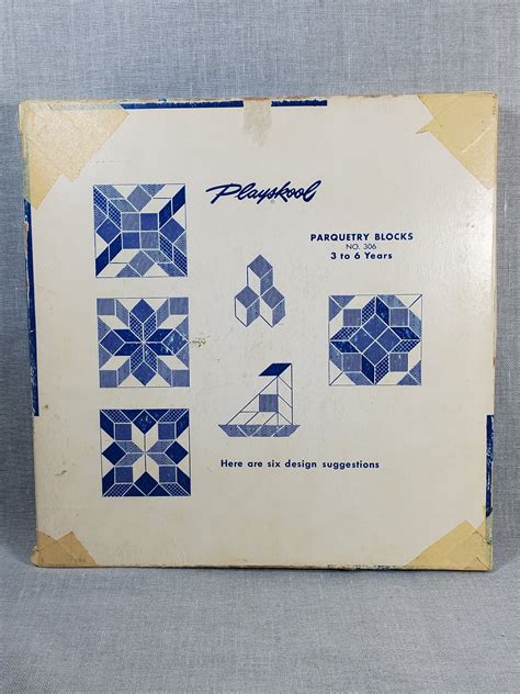 Vintage Playskool Parquetry Blocks No 306 1950s Puzzle Etsy