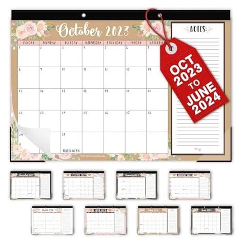 Pink Teacher Desk Calendar 2023 2024 Academic Desk Calendar 2023 2024